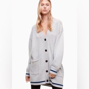 Aritzia Wilfred Free Velzen Sweater Knit Merino Wool Cardigan